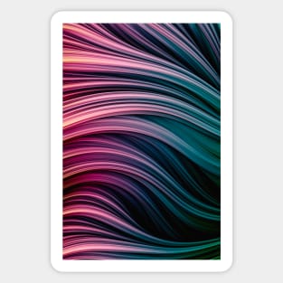 Hot Pink and Dark Blue Abstract Art Strands Sticker